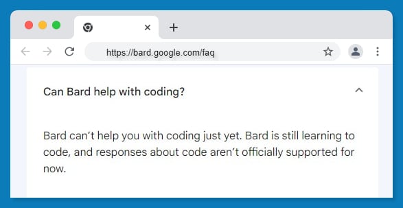 bard faq page screenshot