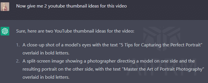 youtube thumbnail ideas with chatgpt