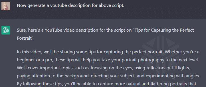 youtube video description with chatgpt