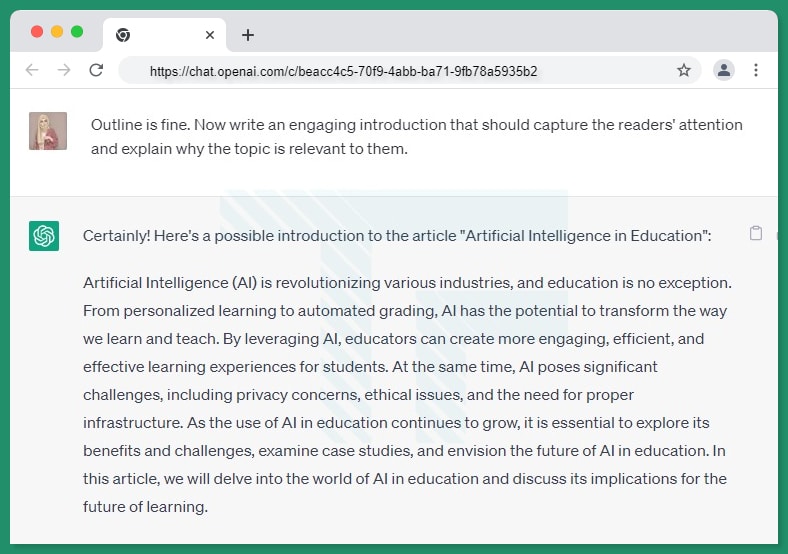 chatgpt prompts how to write blog or article introduction