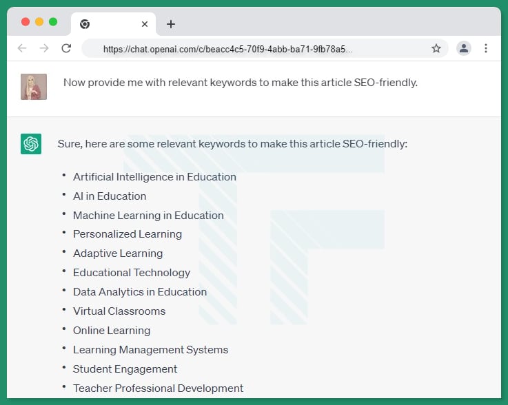 chatgpt prompts how to write blog or article keywords